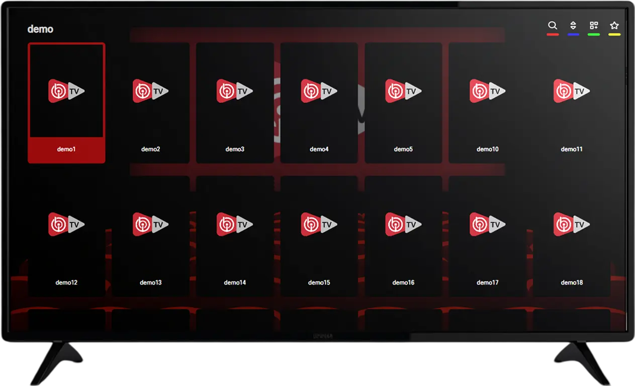 IBO Player Pro interface on TV